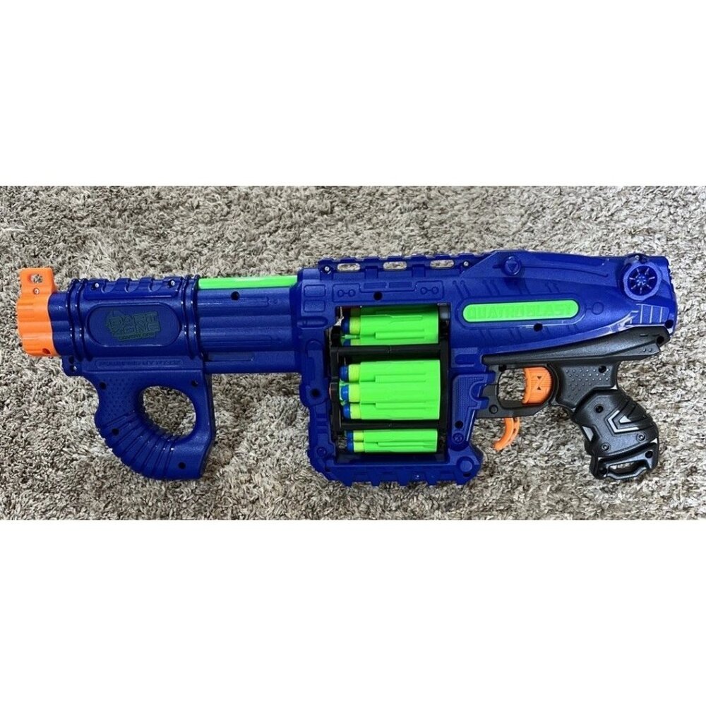 Dart Zone Covert Ops Quatro Blaster Machine Gun Dart Gun Blaster ~ Tested